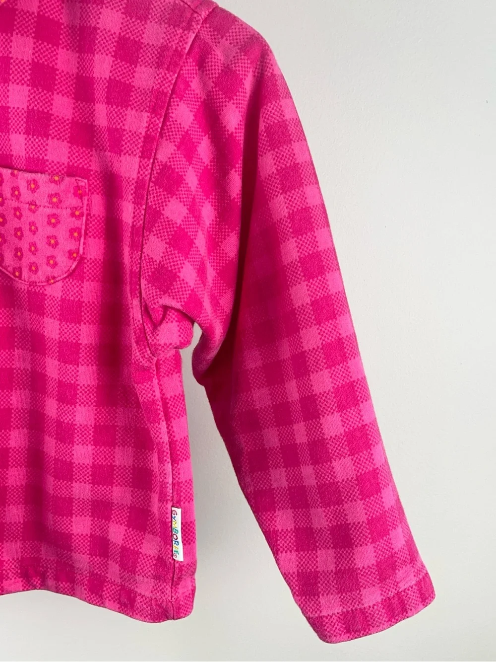Gymboree (XL) 1990s Pink Plaid Gingham Zip-Up Rainbow Tag Vintage Jacket
